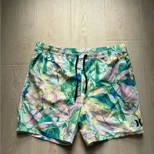 Hurley Men's Floral Athletic Swim Shorts sz L